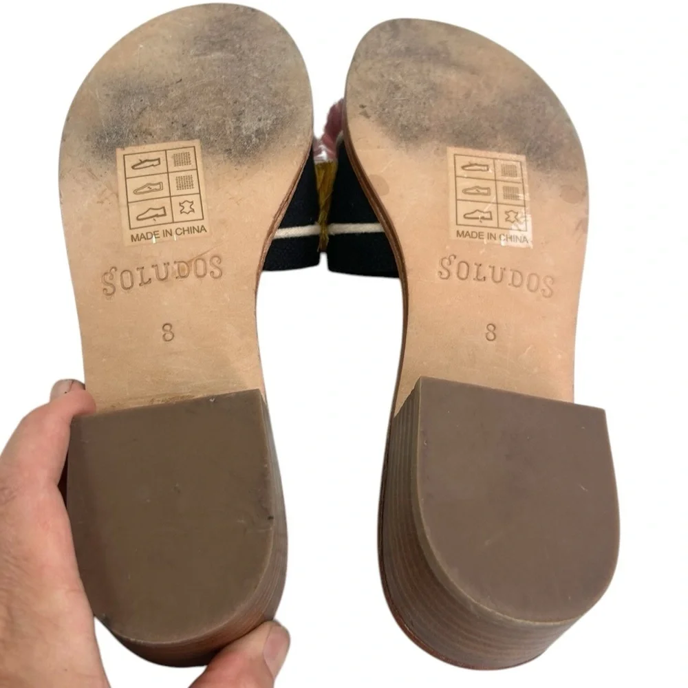 Soludos Anthropologie Tassel City Slide Mule Fiesta Bohh Shoes Womens 8 Festival